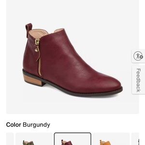 Women's Journey Collection Burgundy Ankle Boots - Size 8